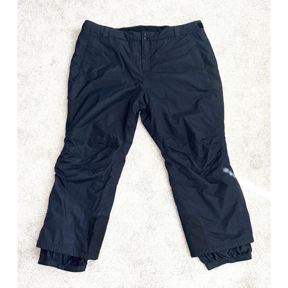 LL Bean Womens 3X Size 48x30 Black Insulated Nylon Snow Ski Pants
